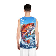 Red Snapper Hooked - Mesh Tank Jersey - Playing Hooki
