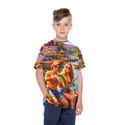 Retro 70s Summer - Kids & Youth Performance Jersey - Playing Hooki