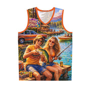 Retro 70s Summer - Mesh Tank Jersey - Playing Hooki