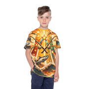 Retro 70s Trevally - Kids & Youth Performance Jersey - Playing Hooki