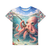 Stay Awhile Octopus - Kid & Youth Performance Jersey Tee - Playing Hooki