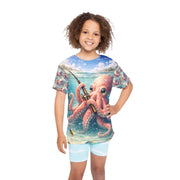 Stay Awhile Octopus - Kid & Youth Performance Jersey Tee - Playing Hooki