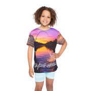 Sunset River Fishing - Kids & Youth Performance Jersey - Playing Hooki