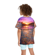 Sunset River Fishing - Kids & Youth Performance Jersey - Playing Hooki
