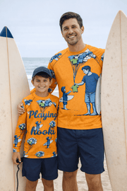 Surfer Dad & Child - Big & Little Fish Rashie UV Protection Bundle - Playing Hooki