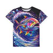 Vibrant Neon Bass - Kids & Youth Performance Jersey Tee - Playing Hooki
