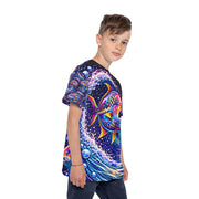 Vibrant Neon Bass - Kids & Youth Performance Jersey Tee - Playing Hooki