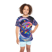 Vibrant Neon Bass - Kids & Youth Performance Jersey Tee - Playing Hooki