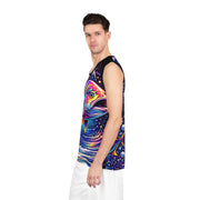 Vibrant Neon Bass - Mesh Tank Jersey - Playing Hooki