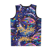 Vibrant Neon Bass - Mesh Tank Jersey - Playing Hooki